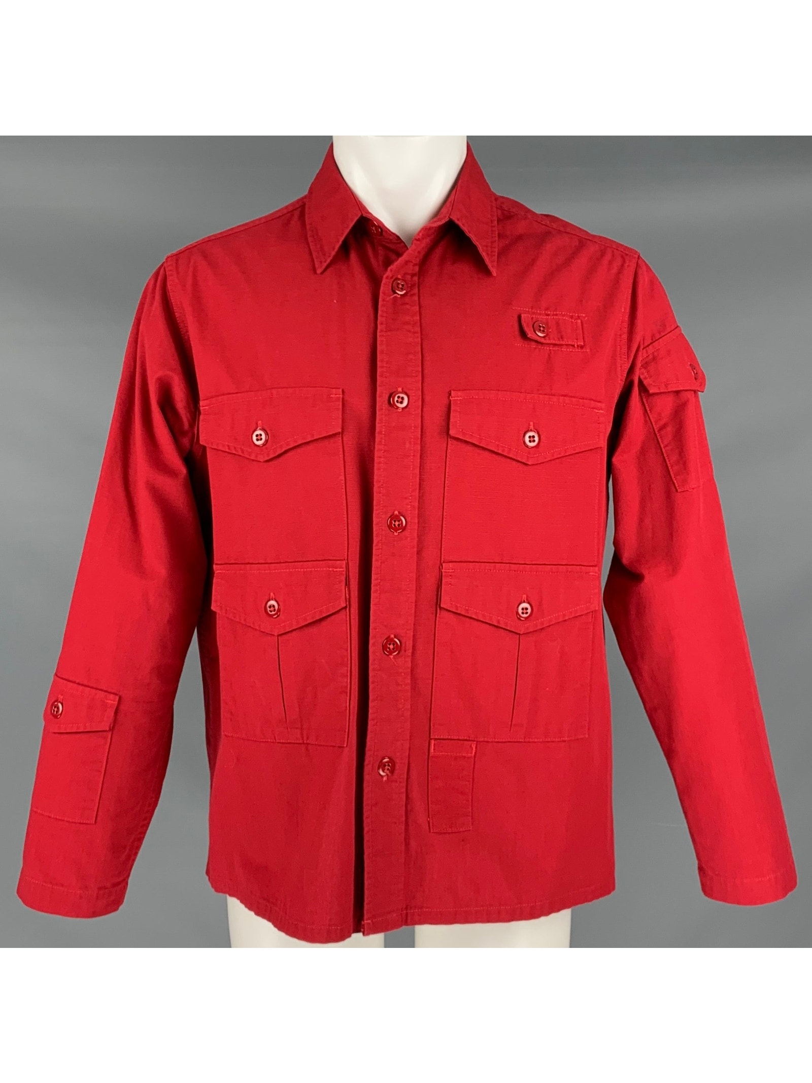 Engineered Garments Size M Red Cotton Shirt Jacket